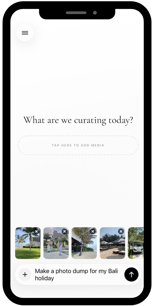 CuratorCX app screen showing a media request being made